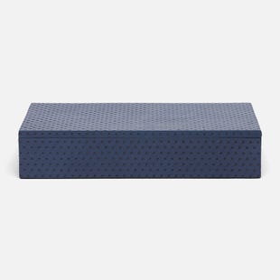 Perforated Navy Full-Grain Leather